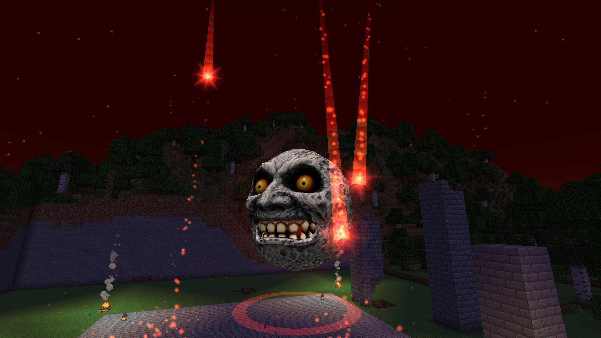 07 red stars rain on the base