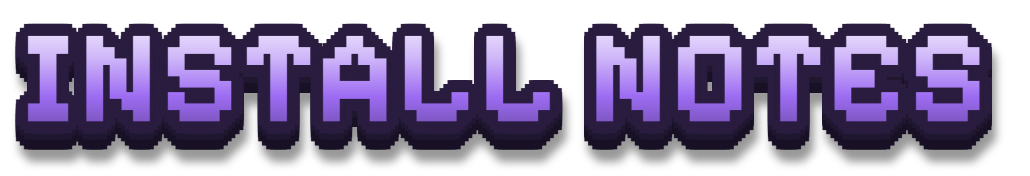 INSTALL NOTES